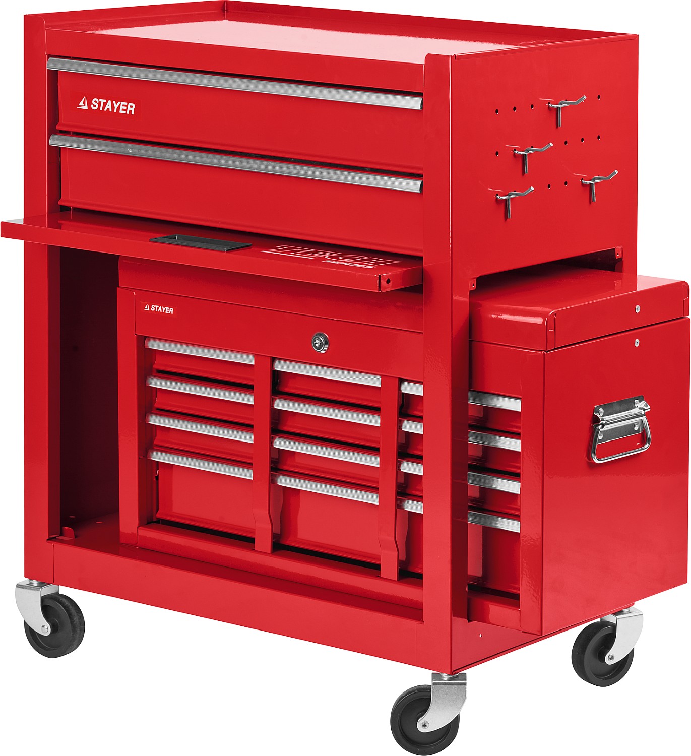 STAYER 616 х 330 х 742 мм, комбо, инструментальная тележка с 2 полками + ящик с 7 полками (38909-K) — фото 3