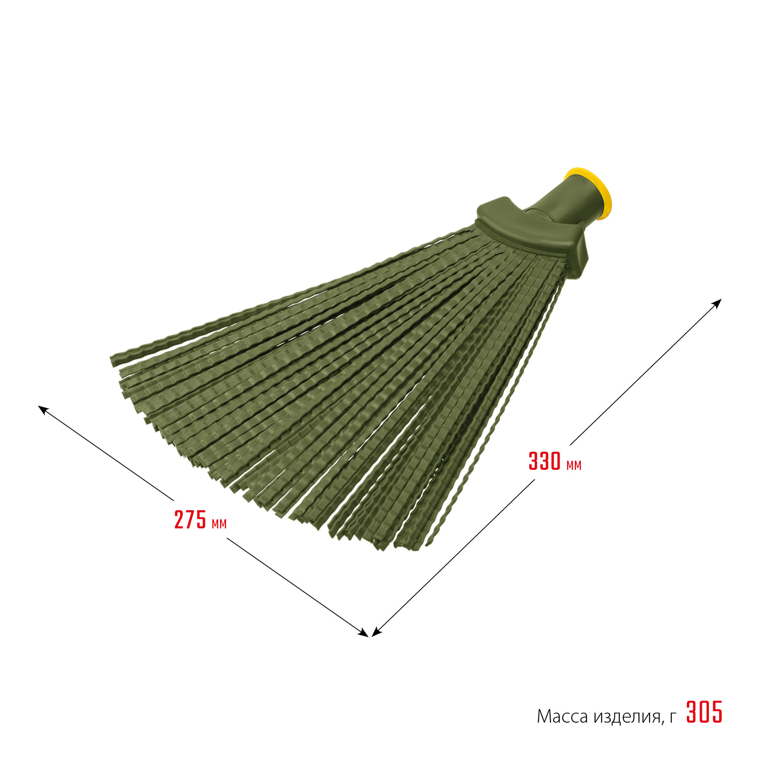 СИБИН 380 х 240 мм, полипропилен, коническое резьбовое соединение, плоская, веерная, пластиковая метла (39220) — фото 4