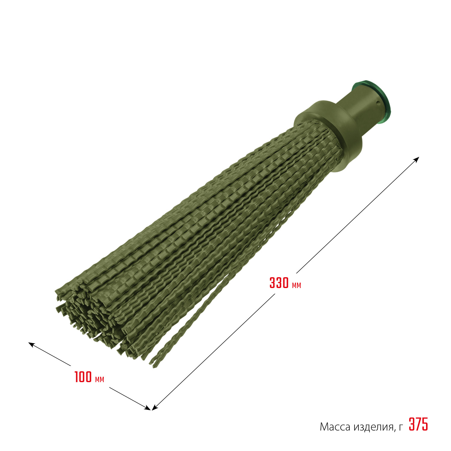 СИБИН 420 х 110 мм, полипропилен, коническое резьбовое соединение, круглая, пластиковая метла (39221) — фото 4