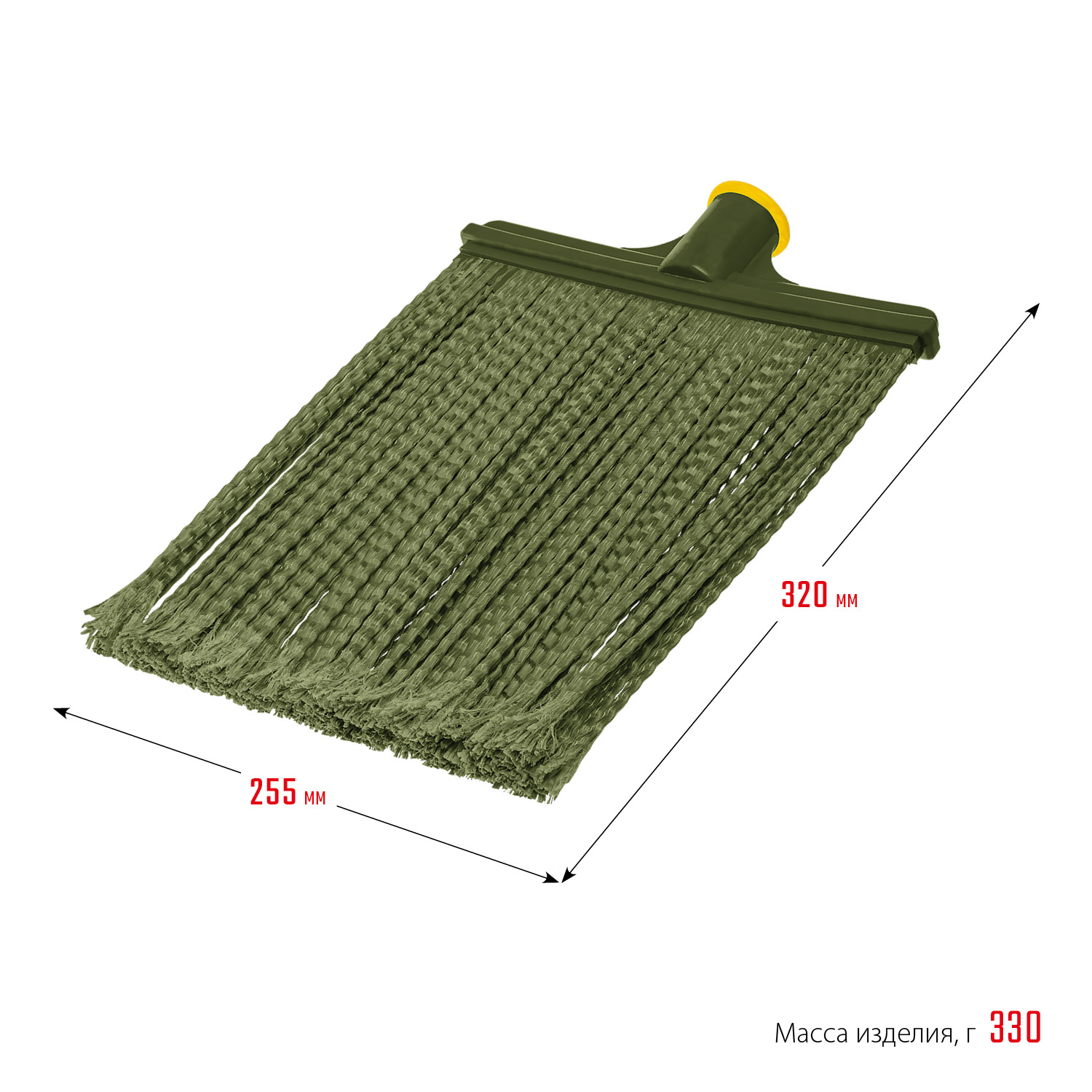 СИБИН 380 х 270 мм, полипропилен, коническое резьбовое соединение, плоская, распушенная, гибкая, пластиковая метла (39224) — фото 4