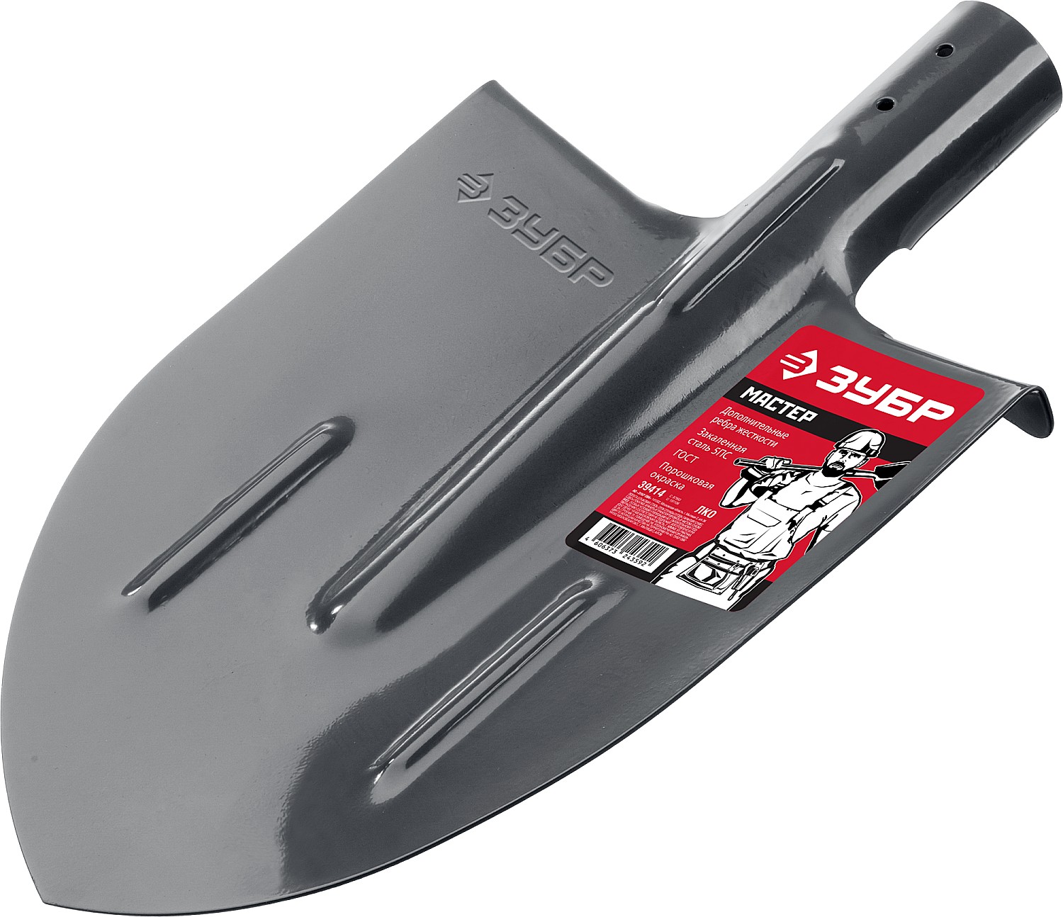 ЗУБР Мастер, без черенка, штыковая лопата, тип ЛКО, закаленное полотно с ребрами жесткости (39414) — фото 4