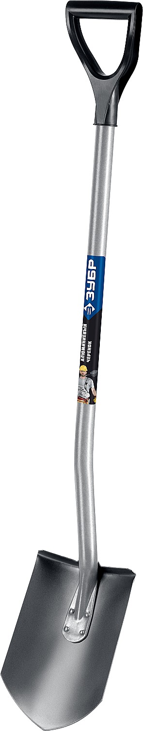 ЗУБР Титан, 120 см, алюминиевый изогнутый черенок, штыковая лопата, тип ЛКО, полотно из титана, Профессионал (39418)