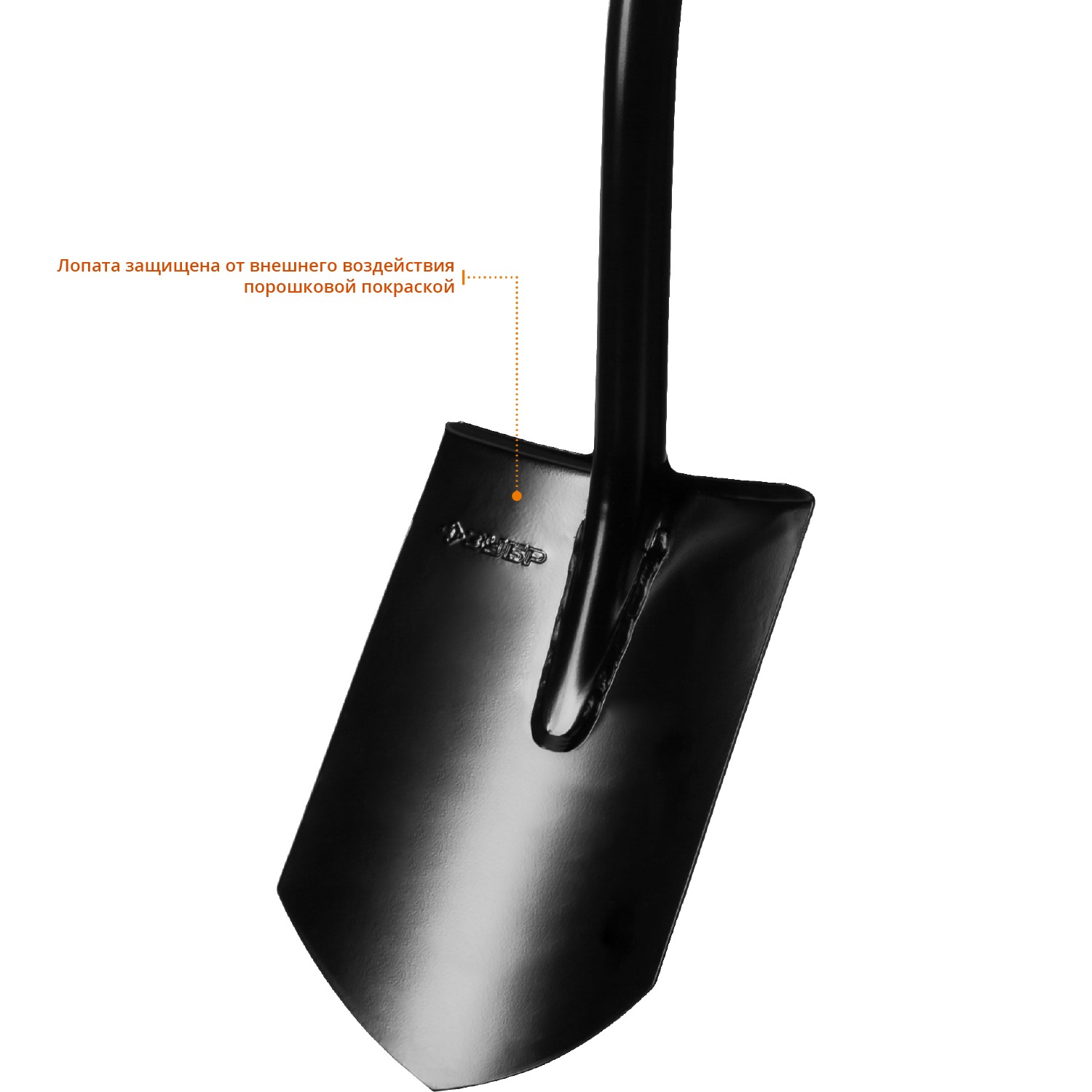 ЗУБР Артель 120 см, стальной изогнутый черенок, штыковая лопата, закаленное полотно, Профессионал (39555) — фото 4