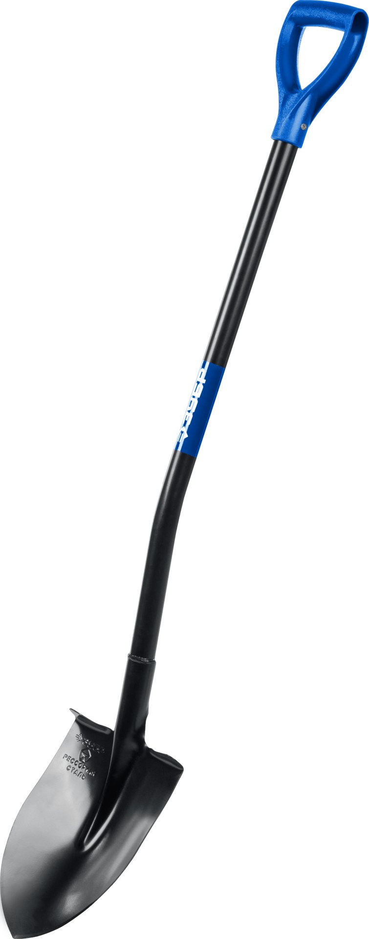 ЗУБР ПРОФИ-7, 120 см, стальной изогнутый черенок, штыковая лопата тип ЛСГ, полотно рессорная сталь, Профессионал (39557)