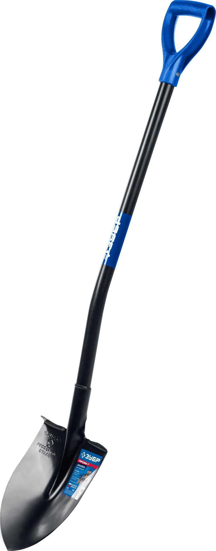 ЗУБР ПРОФИ-7, 120 см, стальной изогнутый черенок, штыковая лопата тип ЛСГ, полотно рессорная сталь, Профессионал (39557) — фото 7