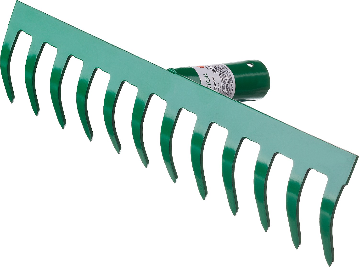 РОСТОК 312 x 60 мм, рабочая поверхность из стали, покрытие краска, без черенка, грабли (39610-12) — фото 2