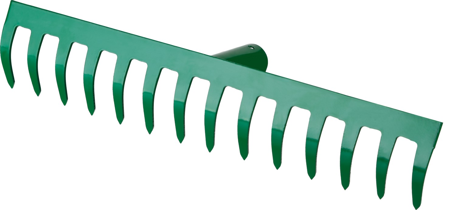 РОСТОК 364 x 60 мм, 14 прямых зубцов, рабочая поверхность из стали, покрытие краска, без черенка, грабли (39610-14) — фото 2