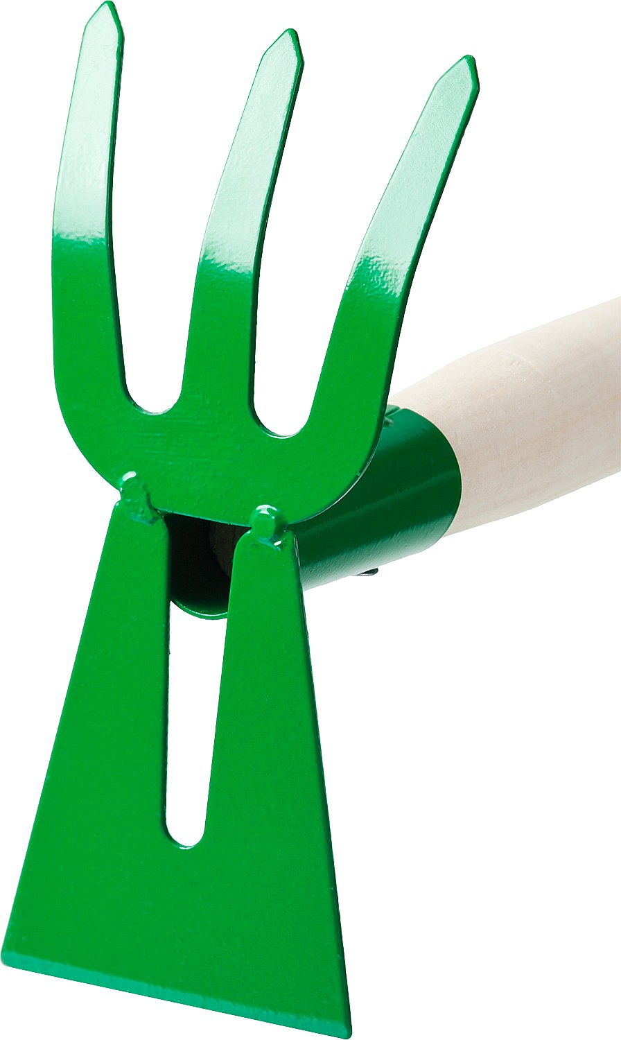 РОСТОК 145 x 75 x 390 мм, ″лопатка + 3 зуба″, изогнутые зубья, деревянная рукоятка, мотыга-рыхлитель (39627) — фото 2