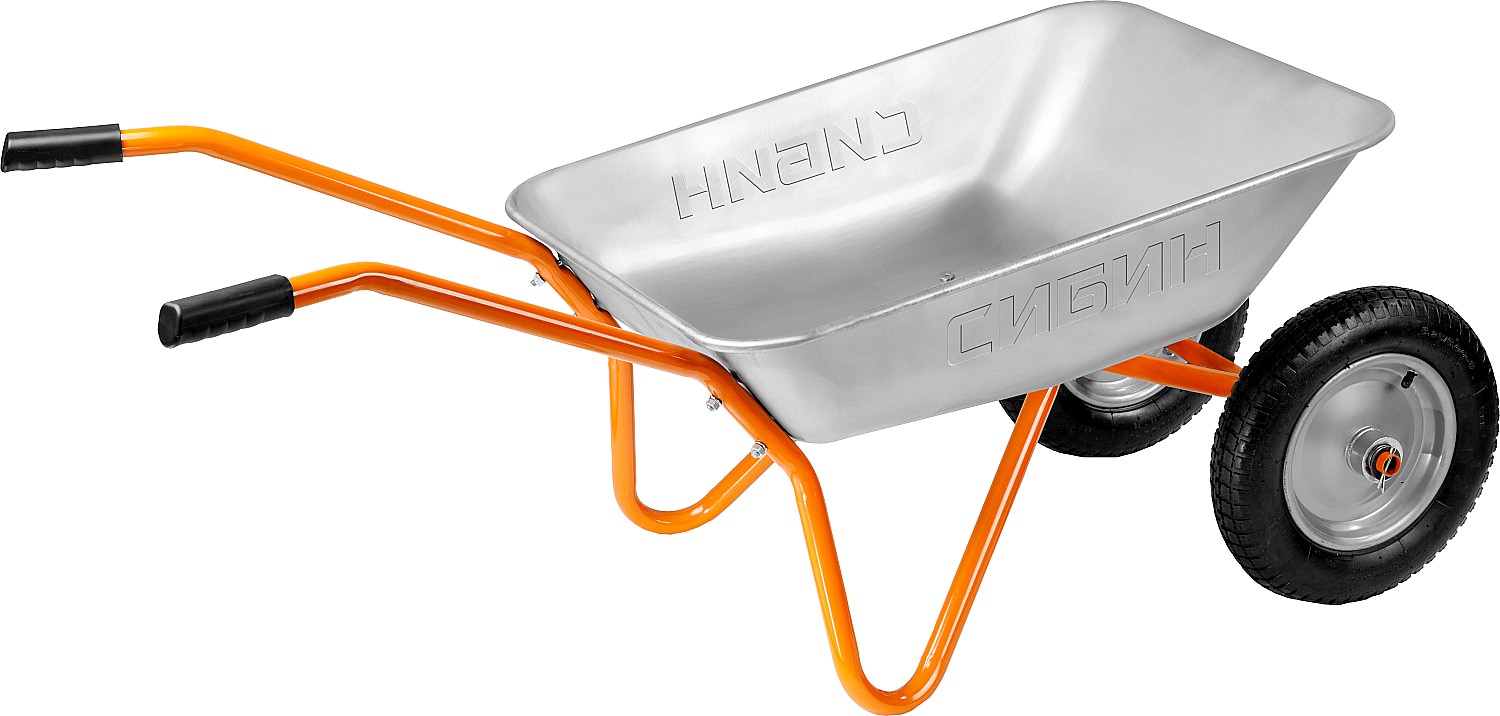 СИБИН СТ-21, 65 л, 100 кг, двухколесная, пневматические колеса, садовая тачка (39909) — фото 4