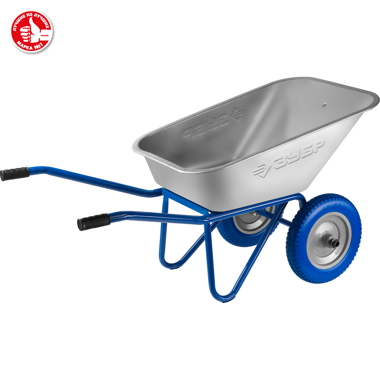 ЗУБР ПТ-300, 110 л, 240 кг, двухколесная, полиуретановые колеса, строительная тачка, Профессионал (39911) — фото 5