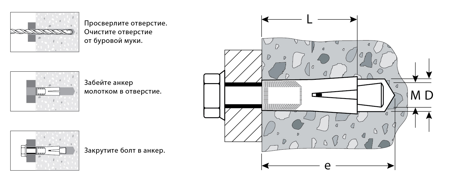 ЗУБР 16 х 63 мм, 15 шт, анкер с клином (4-302072-16-063) — фото 2