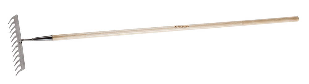 ЗУБР 300 х 90 х 1460 мм, 12 прямых зубцов, нержавеющая сталь, деревянный черенок, грабли (4-39483-12)