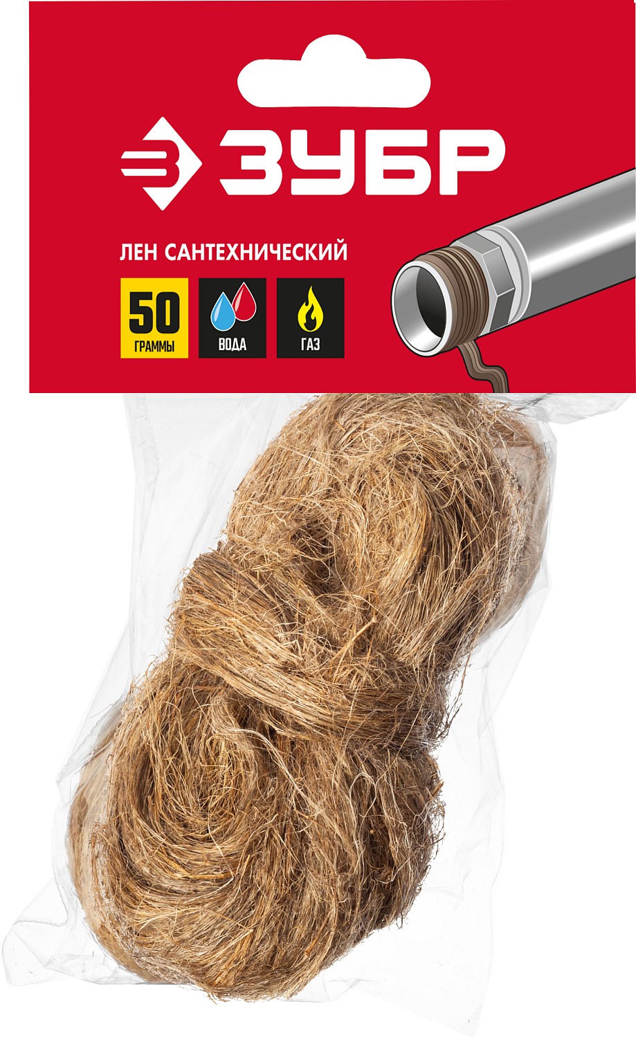 ЗУБР 50 г, сантехнический лен (4-51991-050) — фото 2
