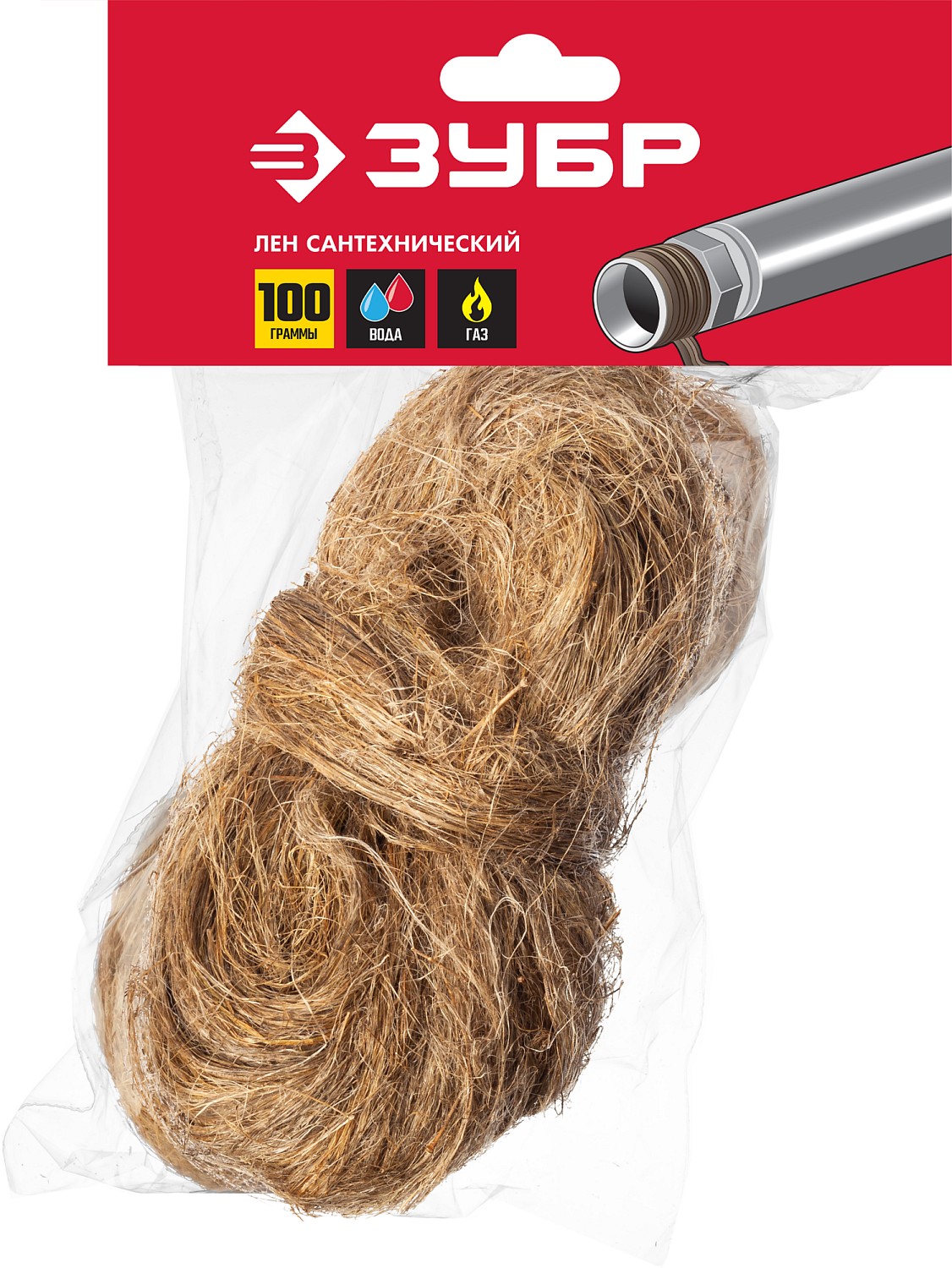 ЗУБР 100 г, сантехнический лен (4-51991-100) — фото 2