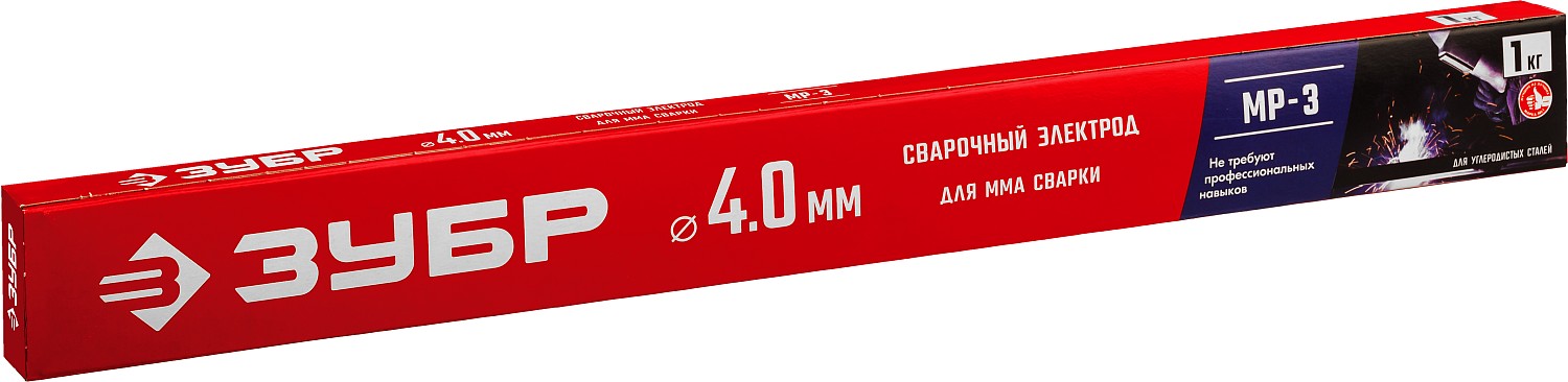 ЗУБР Д 4.0 х 450 мм, 1 кг в коробке, МР-3 рутиловый, электрод сварочный (40011-4.0) — фото 3