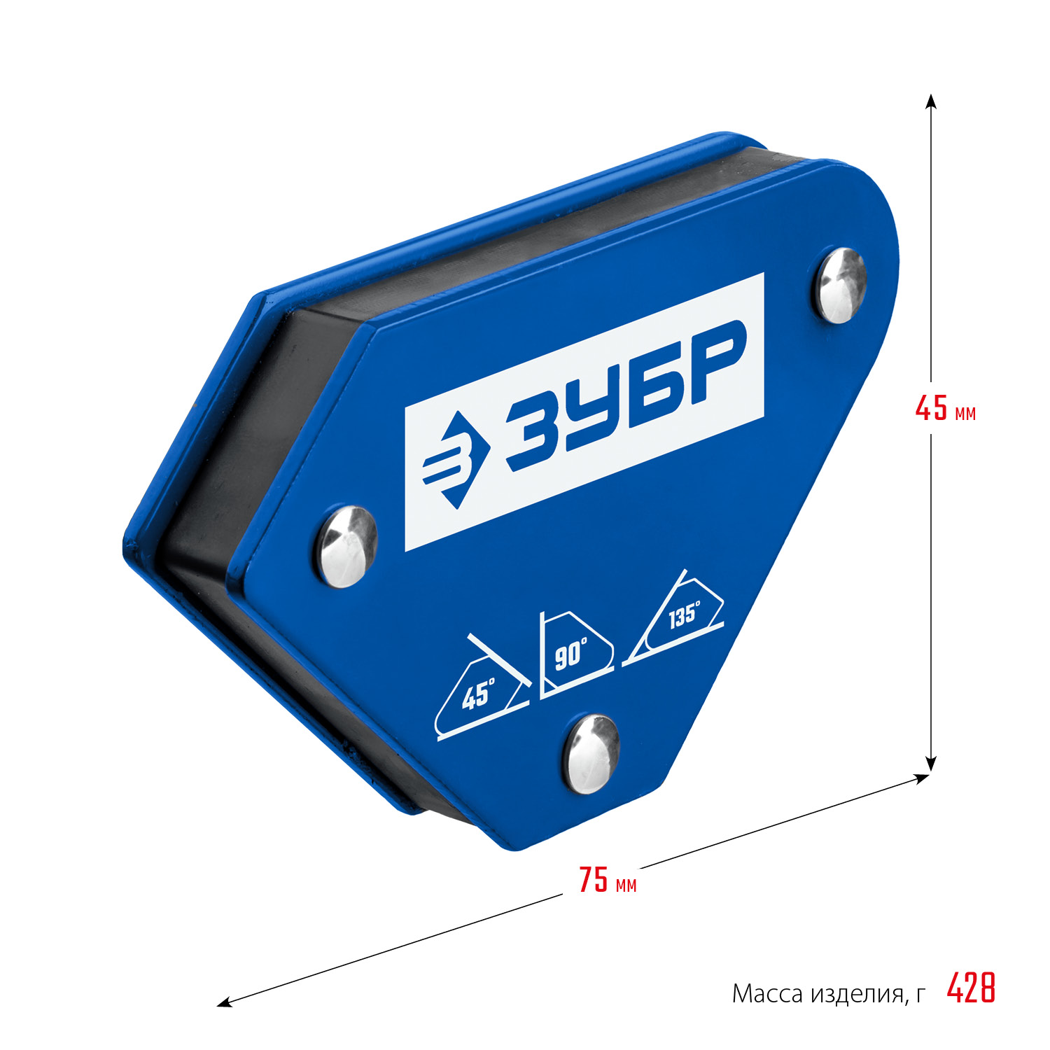 ЗУБР УМ-3, 4 шт, 4 кг, набор угольников магнитных для сварочных работ, Профессионал (40050-04) — фото 7