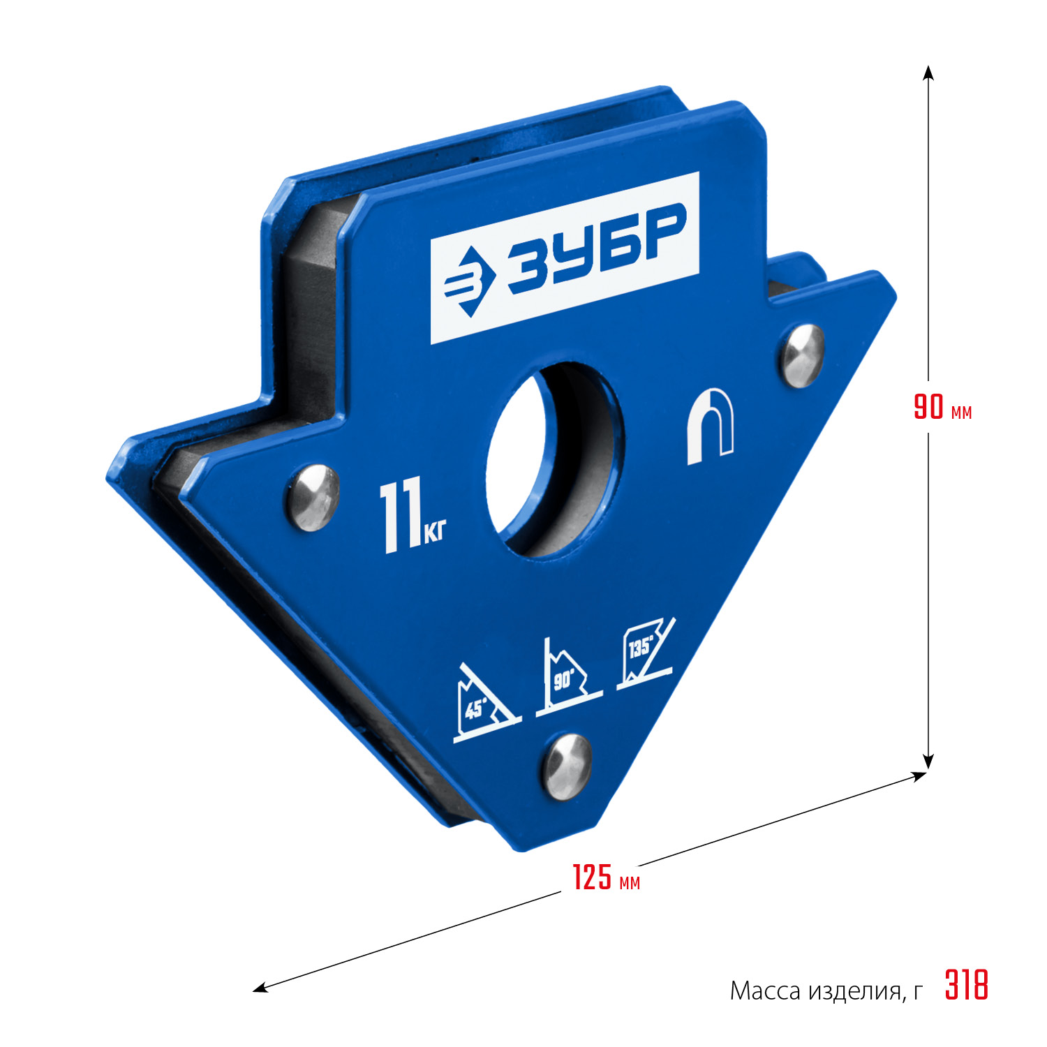 ЗУБР УМ-3, 11 кг, угольник магнитный для сварочных работ, Профессионал (40050-11) — фото 6
