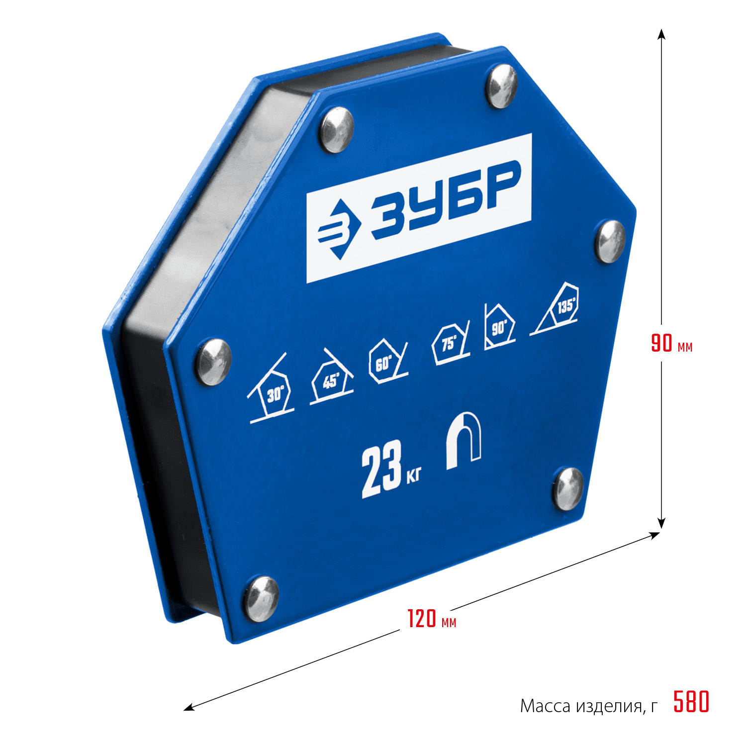ЗУБР УМ-6, 23 кг, угольник магнитный для сварочных работ, Профессионал (40055-23) — фото 6