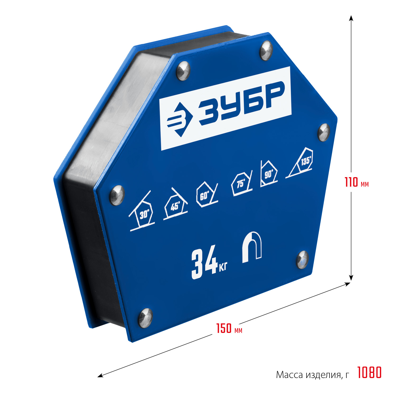 ЗУБР УМ-6, 34 кг, угольник магнитный для сварочных работ, Профессионал (40055-34) — фото 6