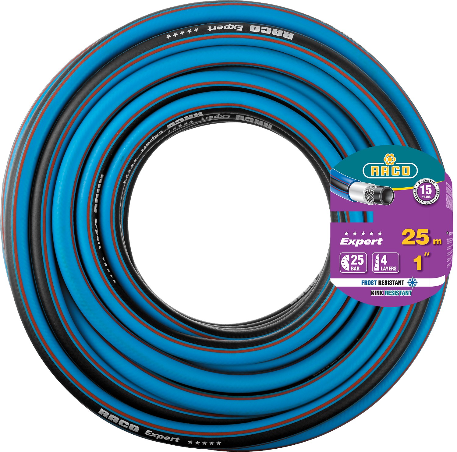 RACO EXPERT, 1″, 25 м, 25 атм, четырёхслойный, армированный, поливочный шланг (40302-1-25) — фото 6