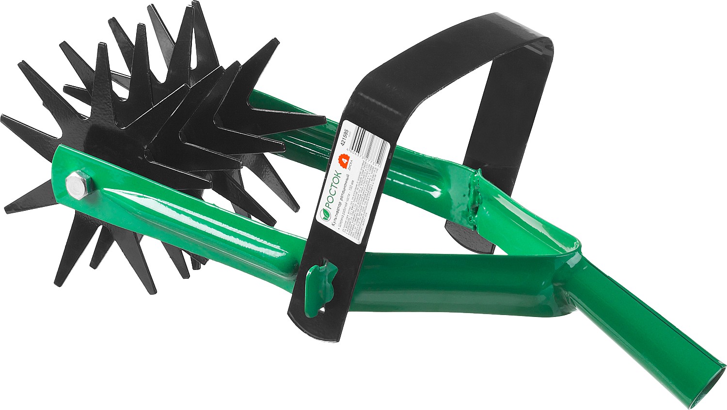 РОСТОК 230 мм длина рабочей части, углеродистая сталь, покрытие - краска, ротационный, четырёхдисковый, культиватор (421595) — фото 3