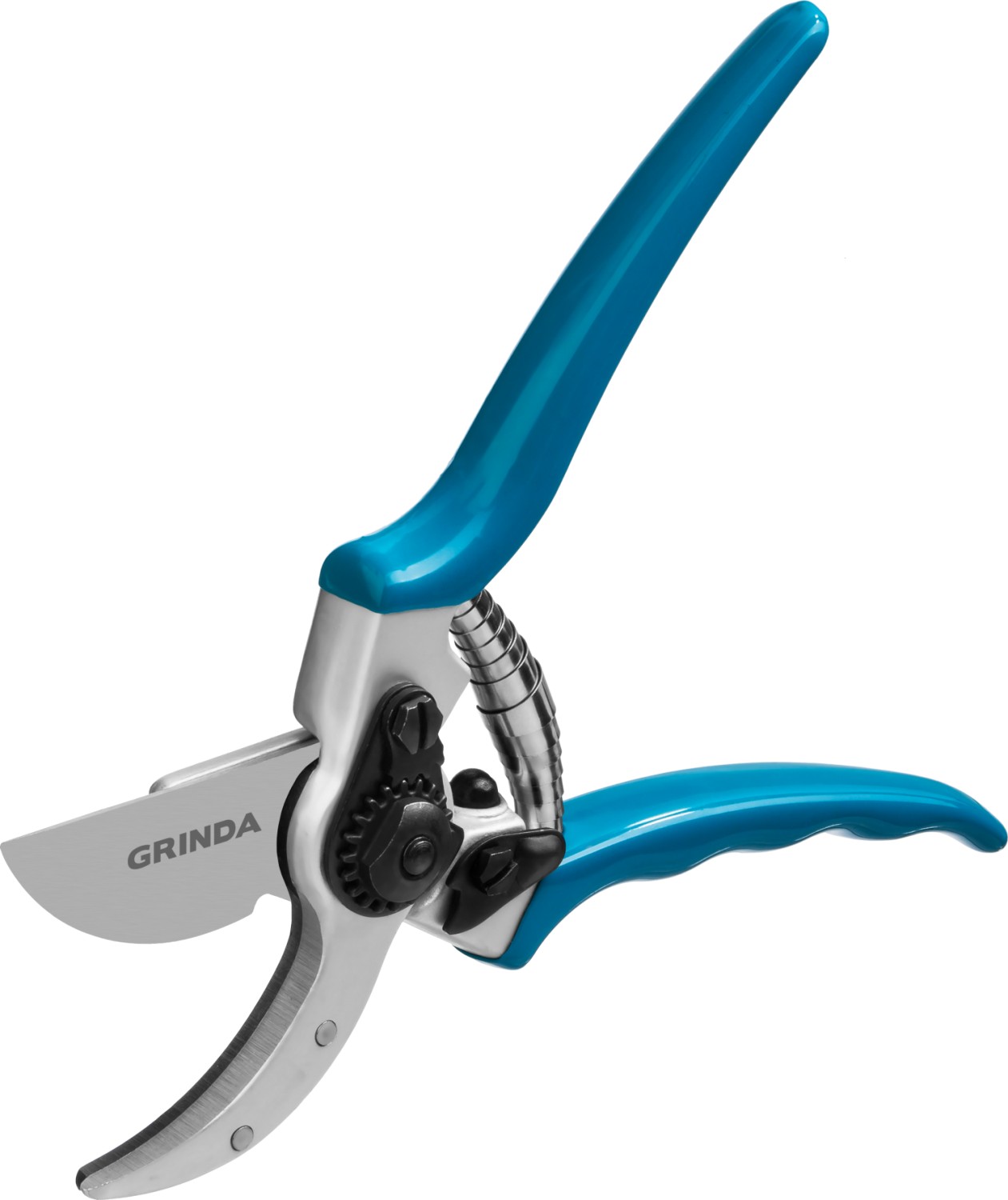 GRINDA P-23, 210 мм, усиленные лезвия, закалённая сталь, алюминиевые кованые рукоятки, плоскостной секатор, PROLine (423423) — фото 3