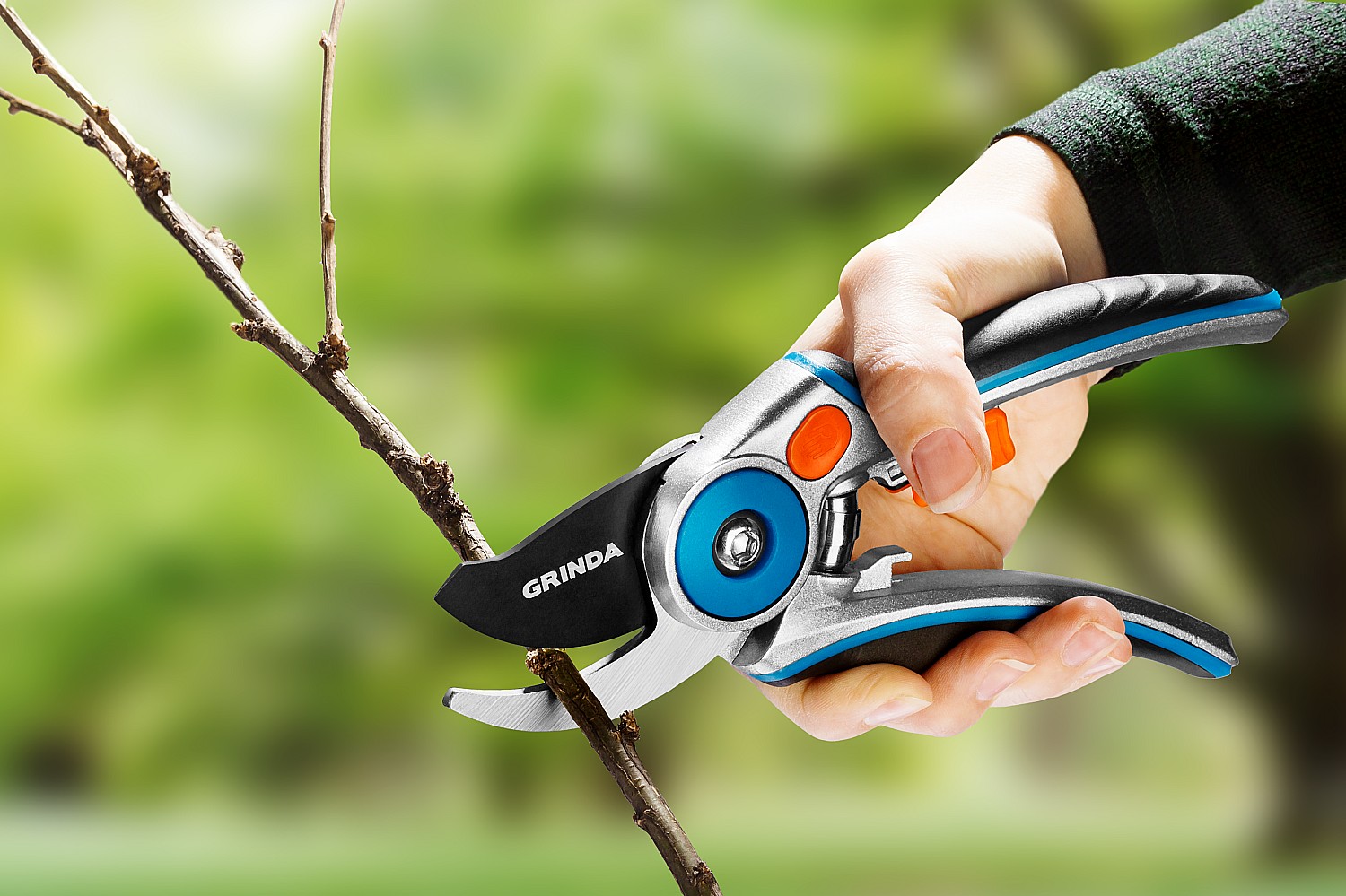 GRINDA P-29, 210 мм, закаленная сталь, усиленная конструкция с эргономичными алюминиевыми рукоятками, плоскостной секатор, PROLine (423429) — фото 6