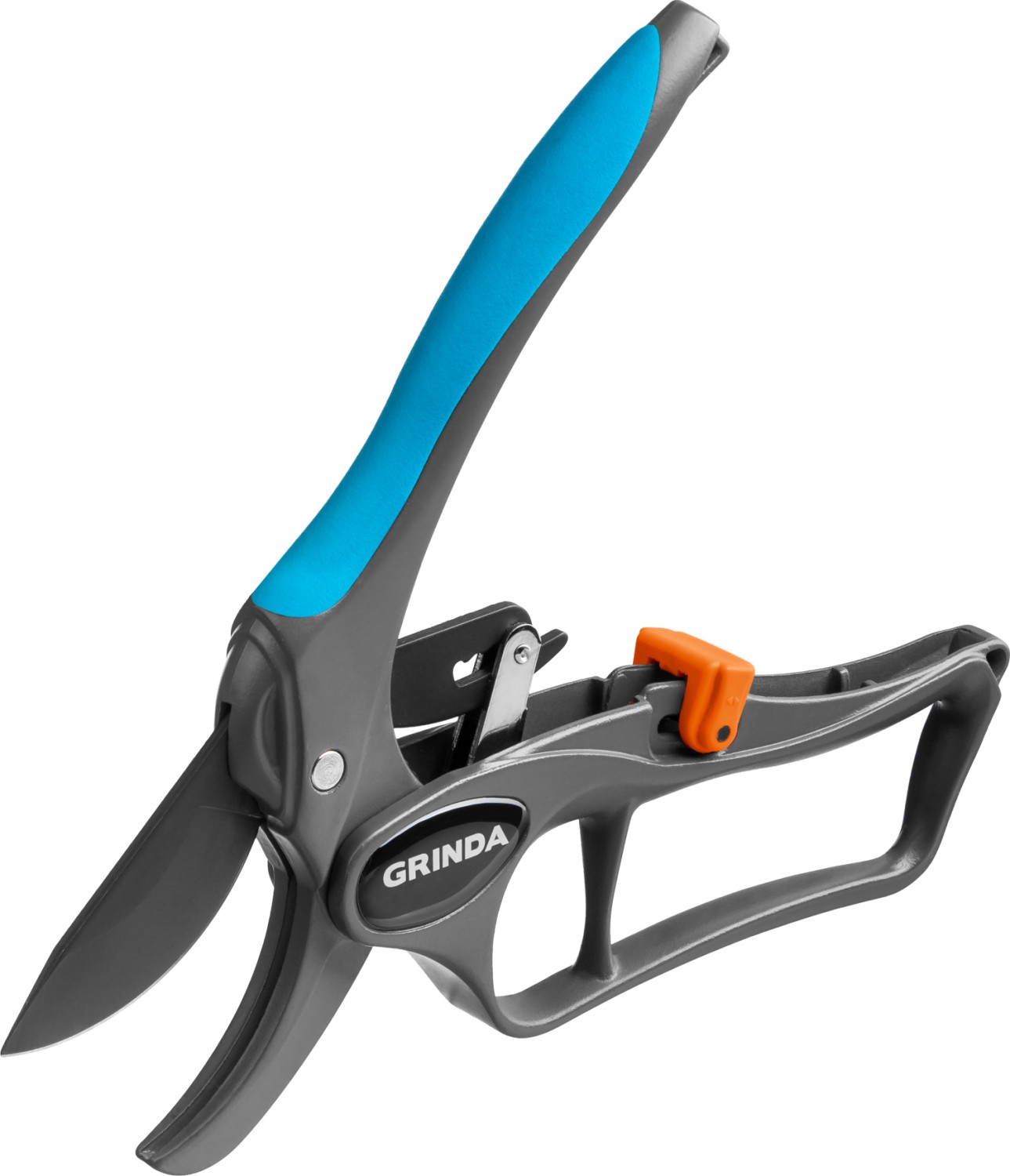 GRINDA P-33, 200 мм, закаленная сталь, с храповым механизмом, алюминиевые рукоятки с эфесом, контактный секатор, PROLine (423433) — фото 4