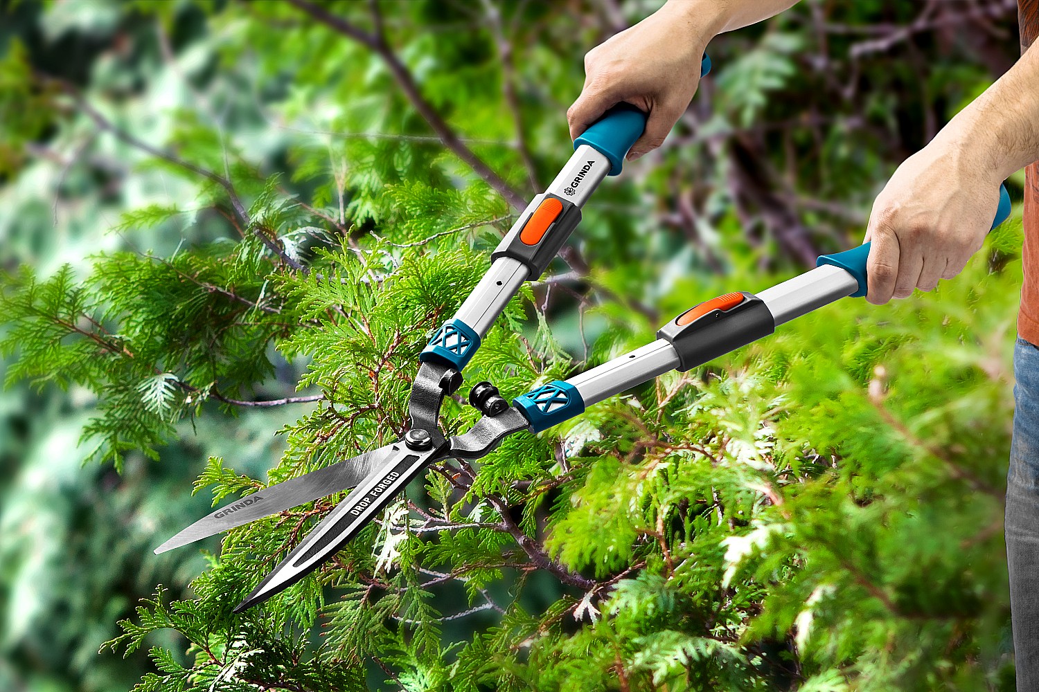 GRINDA FH-800T, длина 630 - 800 мм, кованые лезвия, телескопический, алюминиевые рукоятки, кусторез, PROLine (423790) — фото 5