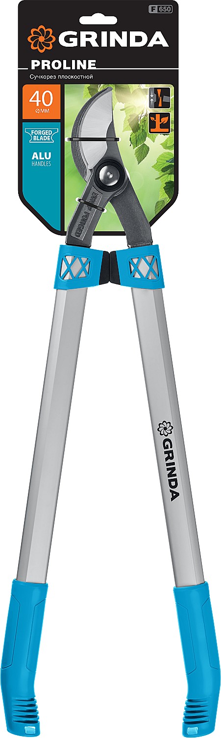 GRINDA F-650, 650 мм, высокоуглеродистая сталь, кованые лезвия, алюминиевые рукоятки, плоскостной сучкорез, PROLine (424511) — фото 4