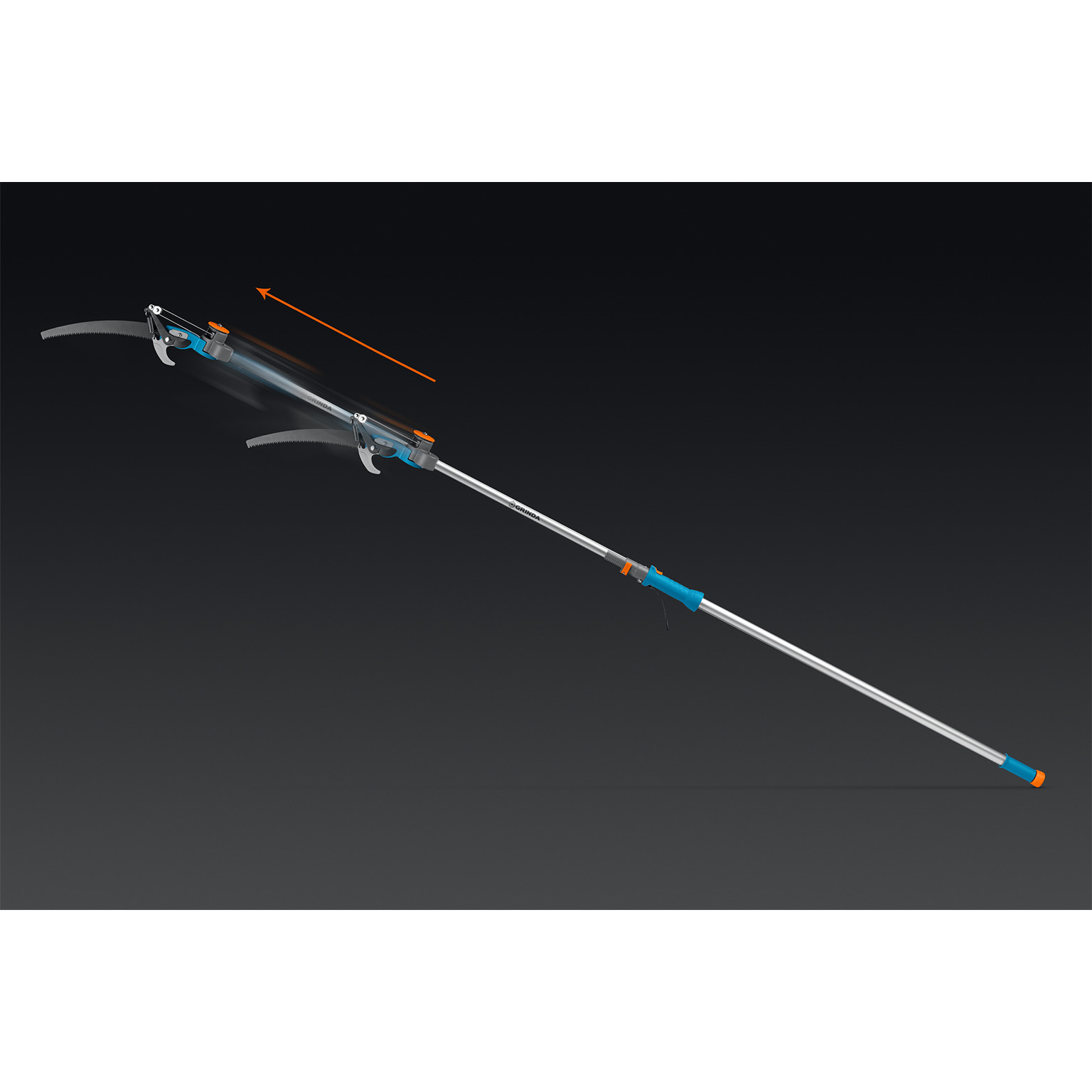 GRINDA GX-4000, длина 2-2,8 м, пила 350мм, рез до 30 мм, лезвия из нержавеющей стали, телескопический высоторез с пилой, PROLine (424530) — фото 8