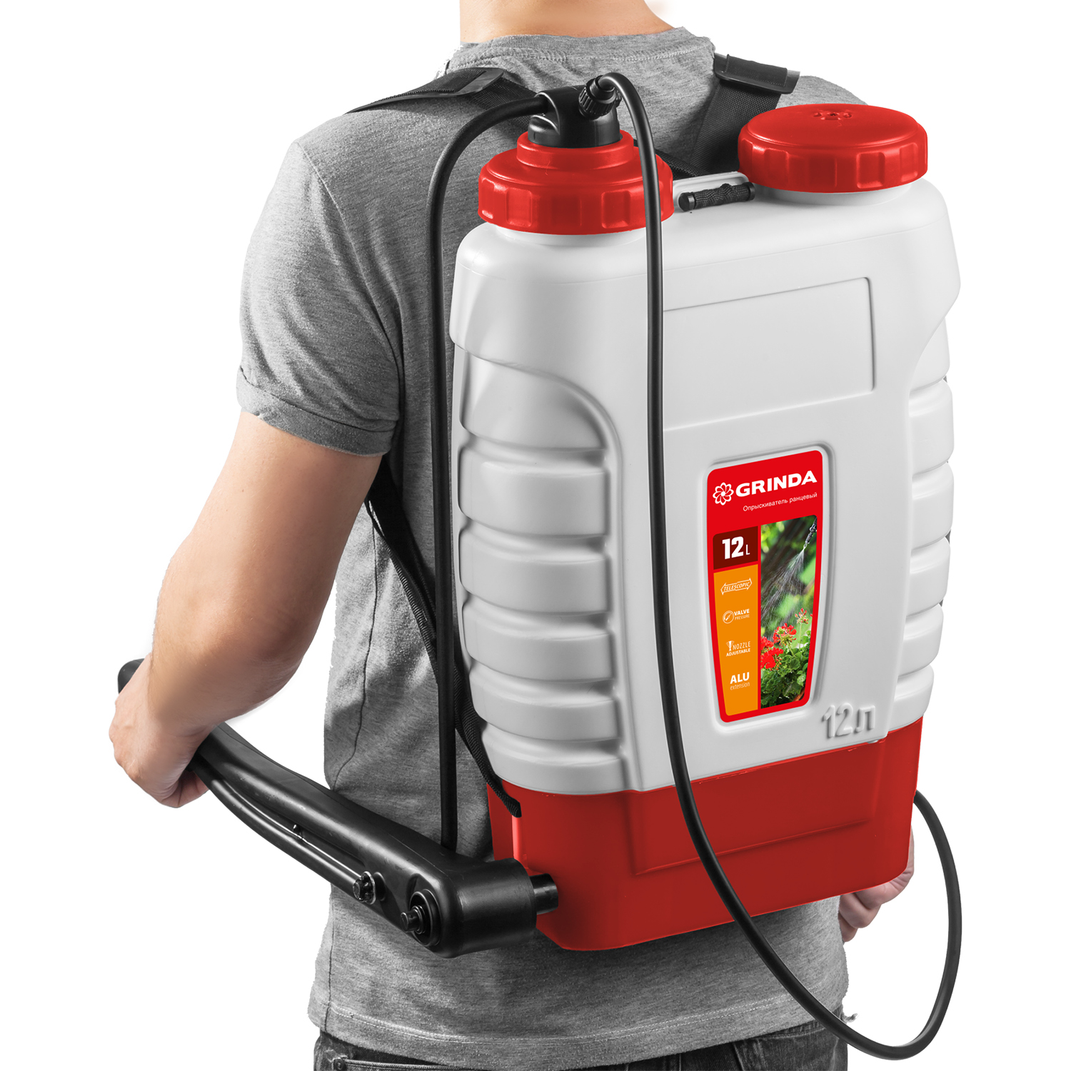 GRINDA KS-12, 12 л, с телескопическим удлинителем, ранцевый опрыскиватель (425217) — фото 9