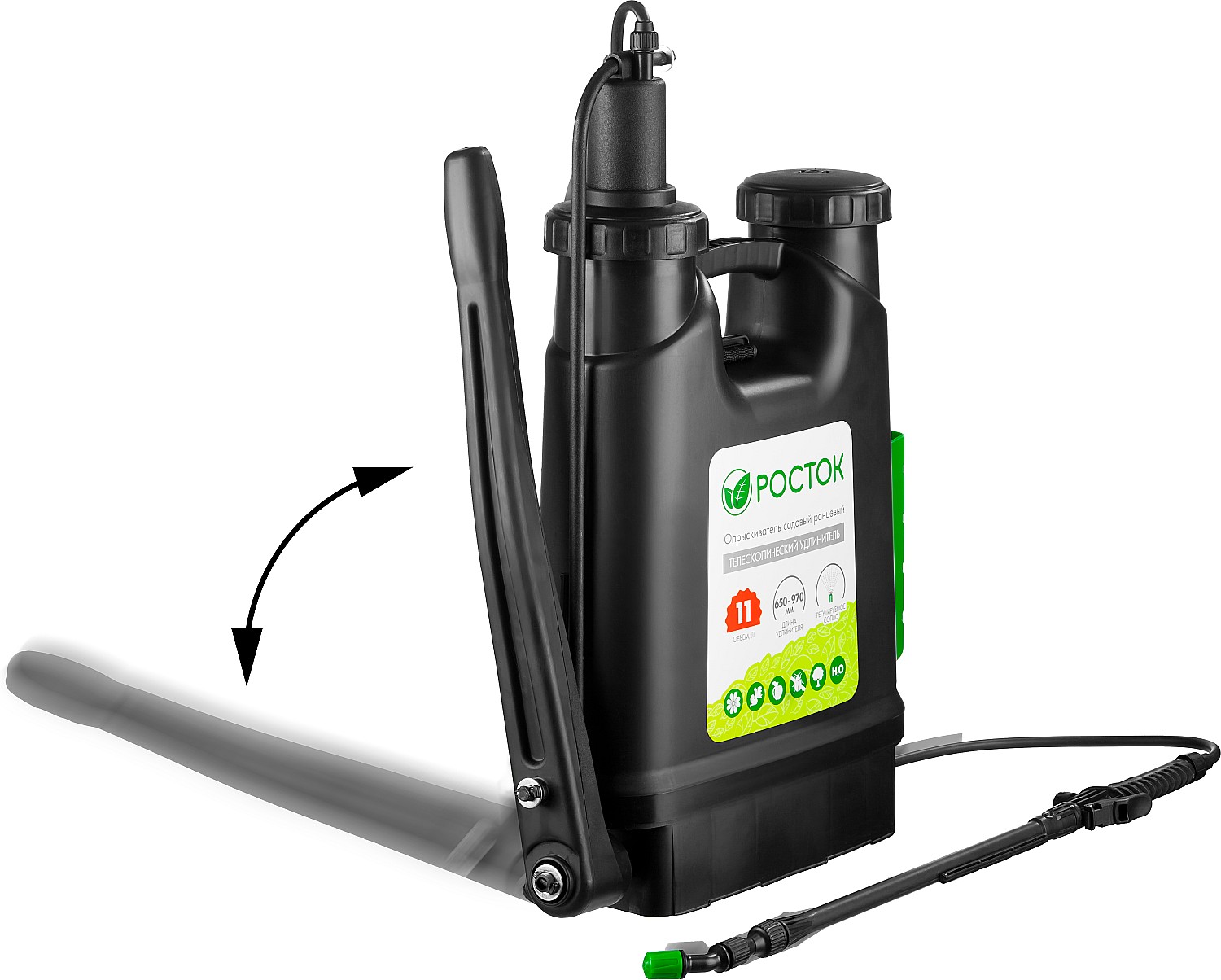 РОСТОК RK-11, 11 л, с телескопическим удлинителем, ранцевый опрыскиватель (425219) — фото 5
