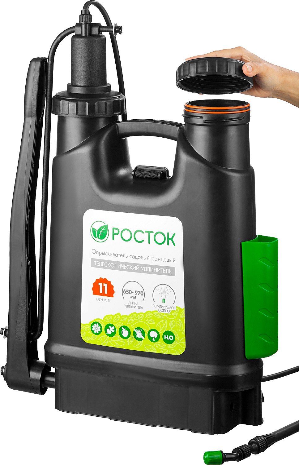 РОСТОК RK-11, 11 л, с телескопическим удлинителем, ранцевый опрыскиватель (425219) — фото 6