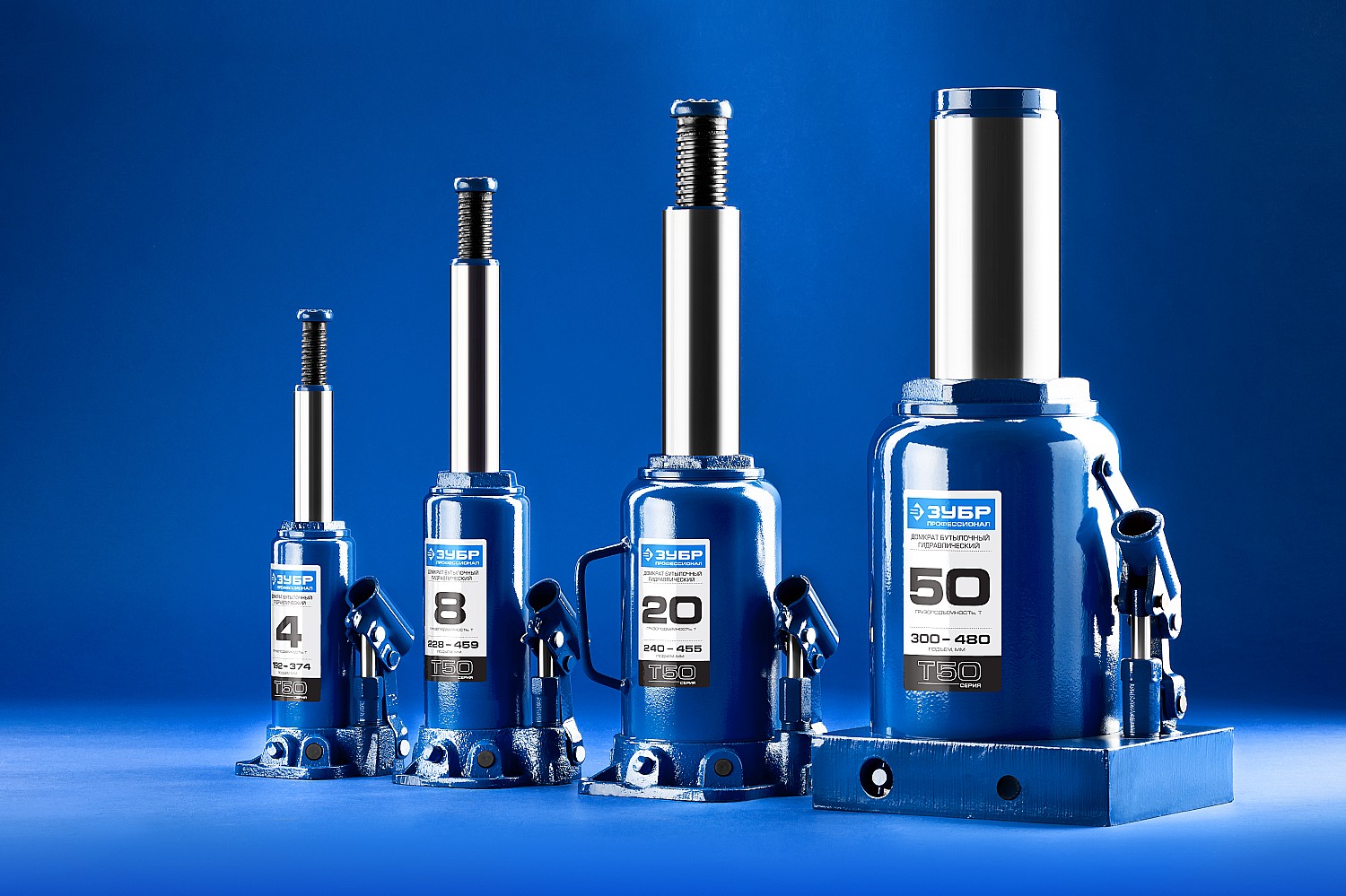 ЗУБР 20 т, 240 - 455 мм, бутылочный гидравлический домкрат, Профессионал (43060-20) — фото 6