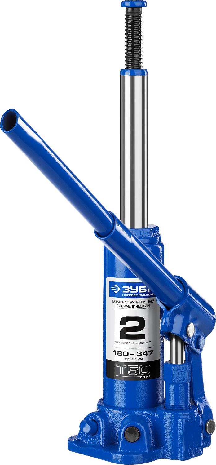 ЗУБР 2 т, 180 - 347 мм, бутылочный гидравлический домкрат, Профессионал (43060-2) — фото 2