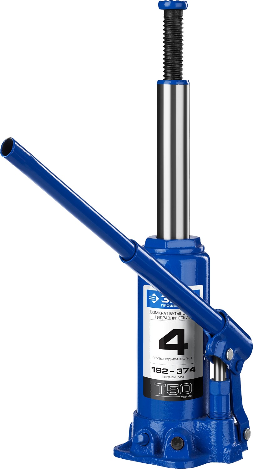 ЗУБР 4 т, 192 - 374 мм, бутылочный гидравлический домкрат в кейсе, Профессионал (43060-4-K) — фото 2