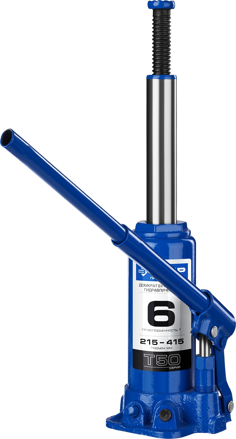 ЗУБР 6 т, 215 - 415 мм, бутылочный гидравлический домкрат, Профессионал (43060-6) — фото 2