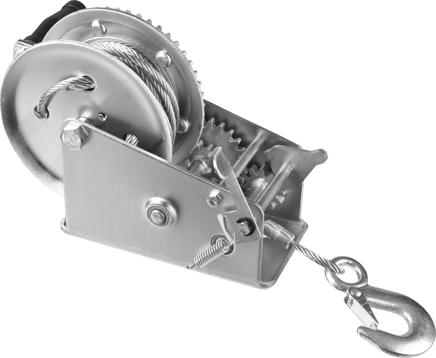 ЗУБР 1.1 т, 8 м, ручная барабанная тяговая тросовая лебедка, Профессионал (43113-1.1) — фото 2