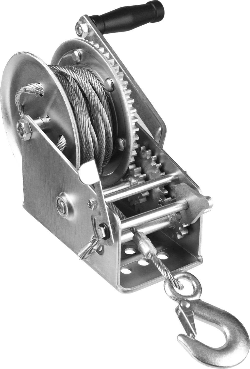 ЗУБР 1.1 т, 8 м, ручная барабанная тяговая тросовая лебедка, Профессионал (43113-1.1) — фото 4