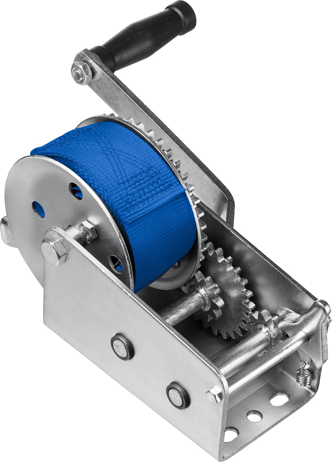ЗУБР 0.9 т, 10 м, ручная барабанная тяговая ленточная лебедка, Профессионал (43115-0.9) — фото 3