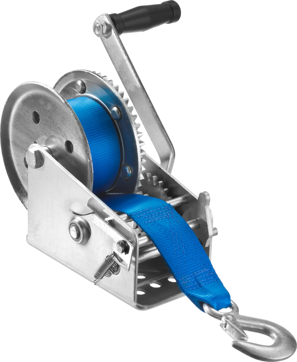 ЗУБР 1.1 т, 10 м, ручная барабанная тяговая ленточная лебедка, Профессионал (43115-1.1) — фото 4