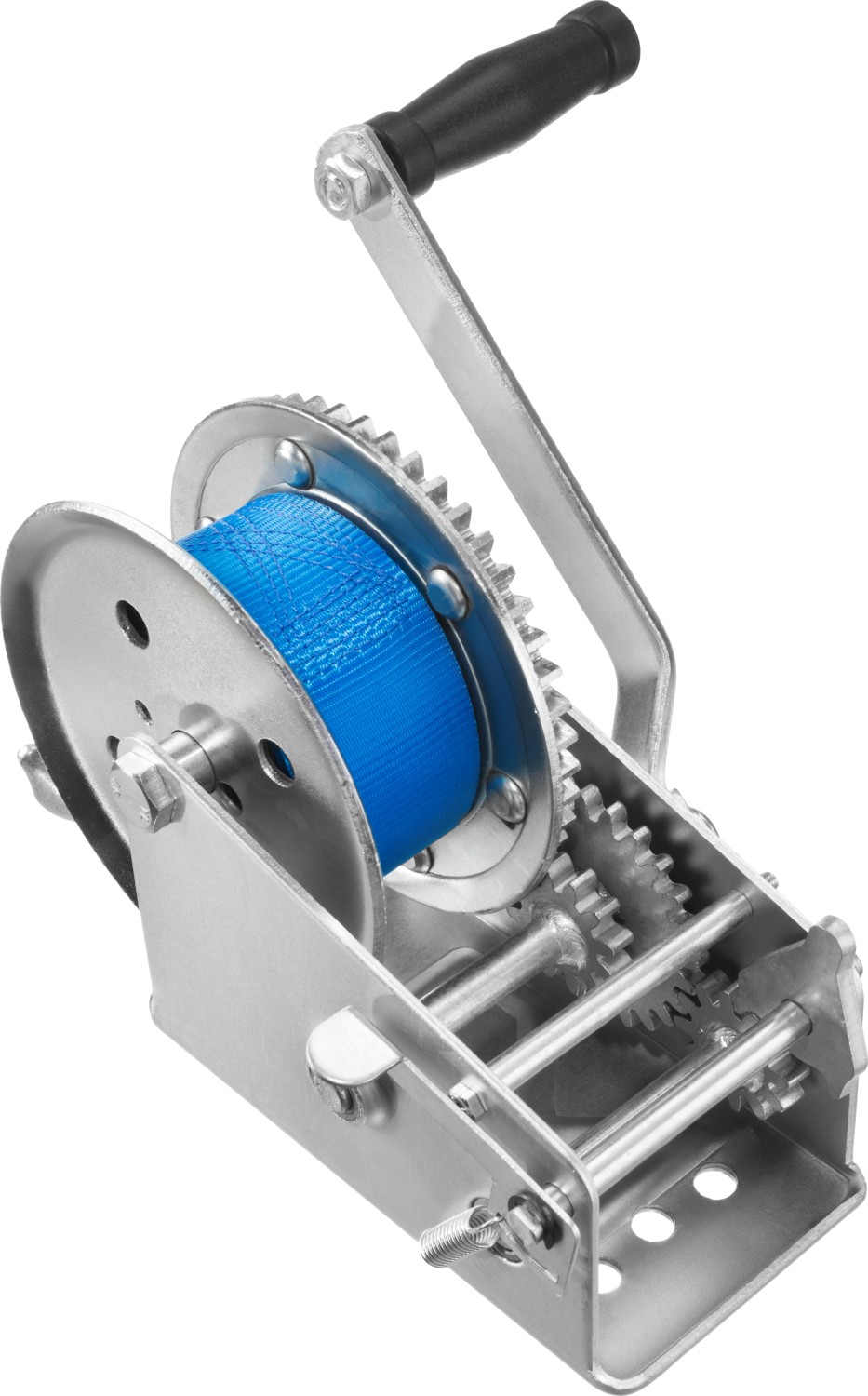 ЗУБР 1.1 т, 10 м, ручная барабанная тяговая ленточная лебедка, Профессионал (43115-1.1) — фото 6