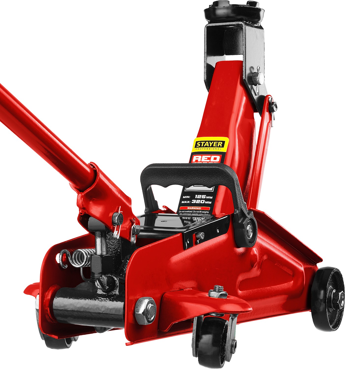 STAYER R-22 RED FORCE, 2 т, 125 - 320 мм, подкатной домкрат для легковых а/м, Professional (43152-2) — фото 3