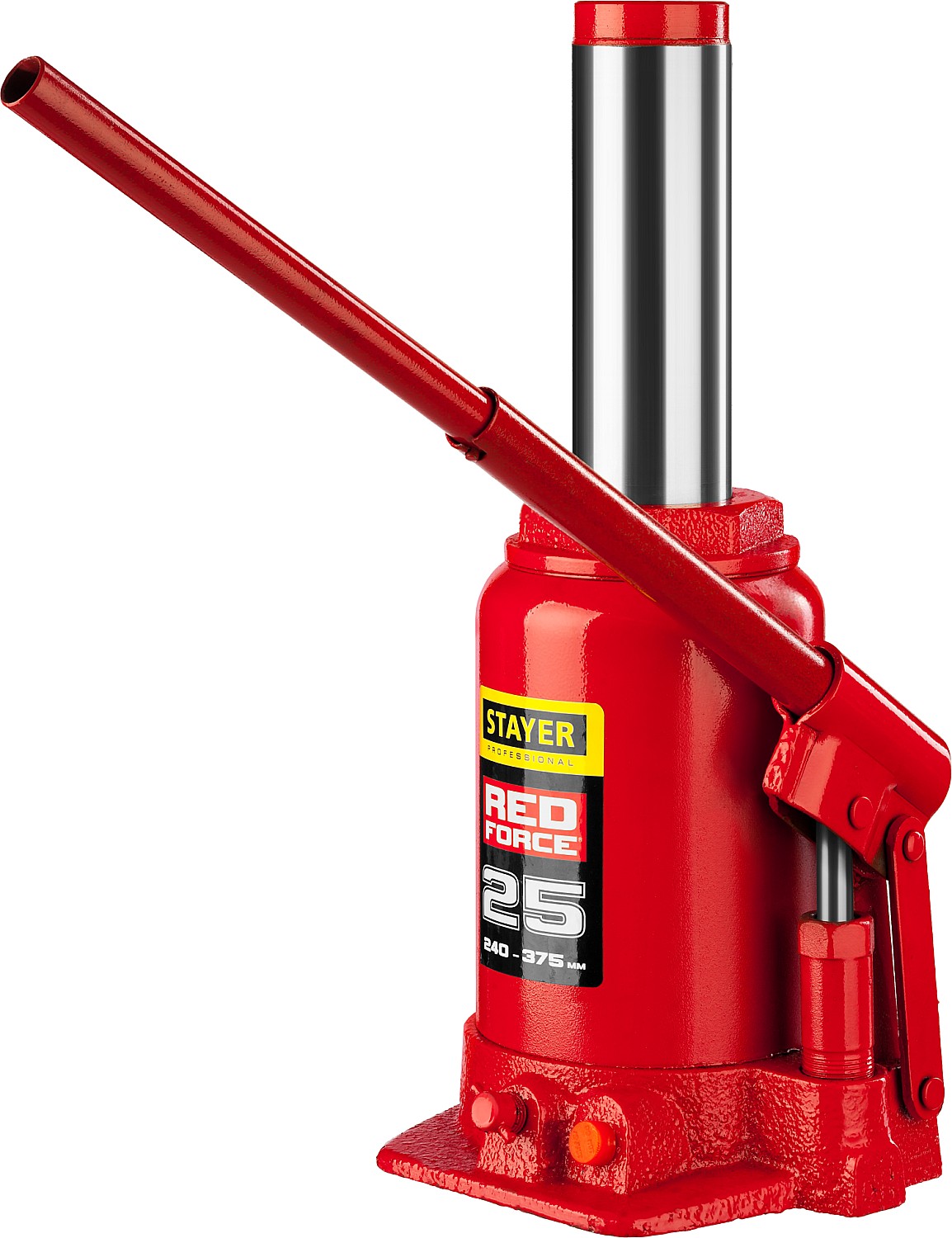 STAYER RED FORCE, 25 т, 240 - 375 мм, бутылочный гидравлический домкрат, Professional (43160-25) — фото 2