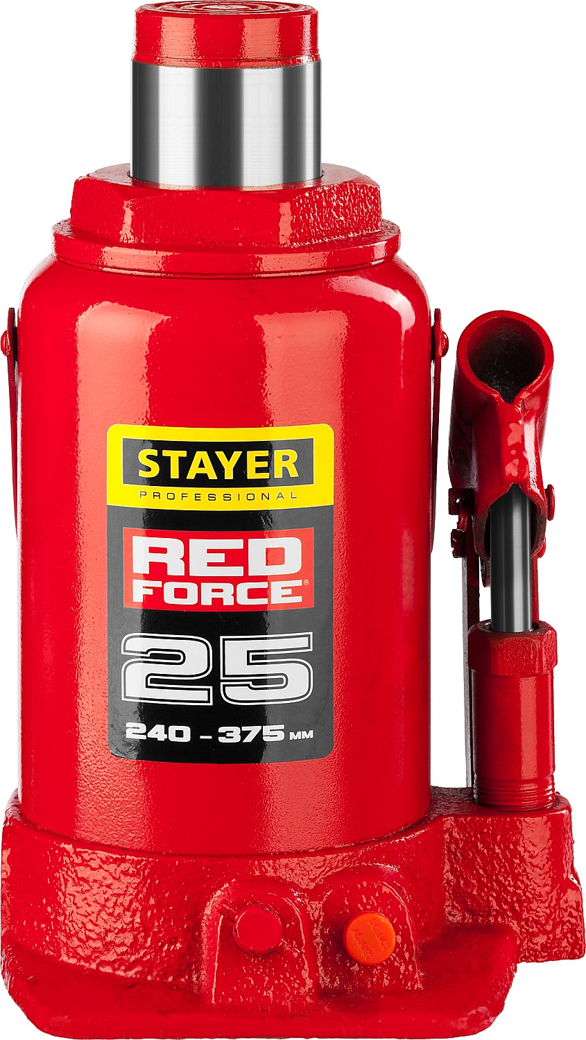 STAYER RED FORCE, 25 т, 240 - 375 мм, бутылочный гидравлический домкрат, Professional (43160-25) — фото 3