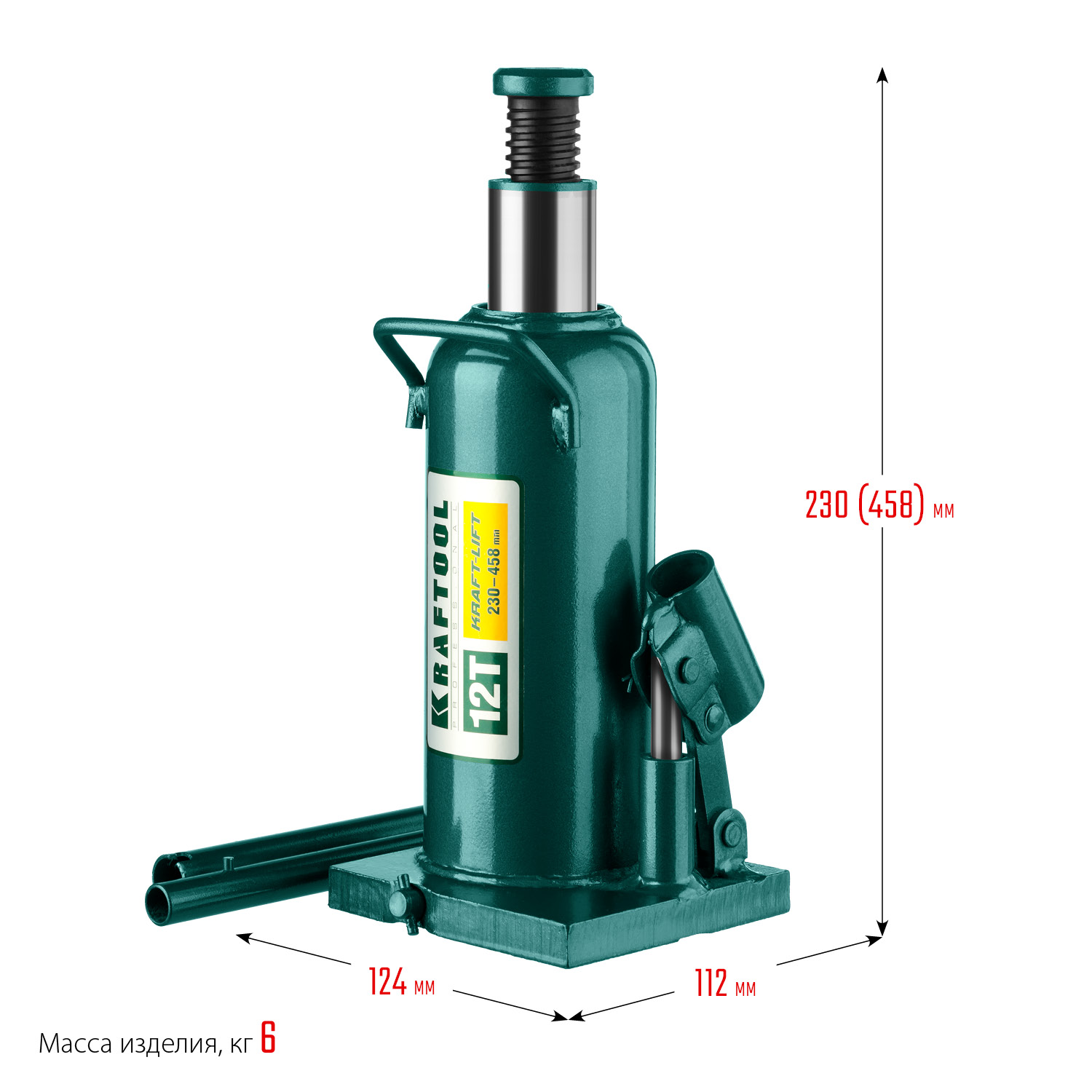 KRAFTOOL KRAFT-LIFT, 12 т, 230 - 460 мм, бутылочный гидравлический домкрат (43462-12) — фото 11