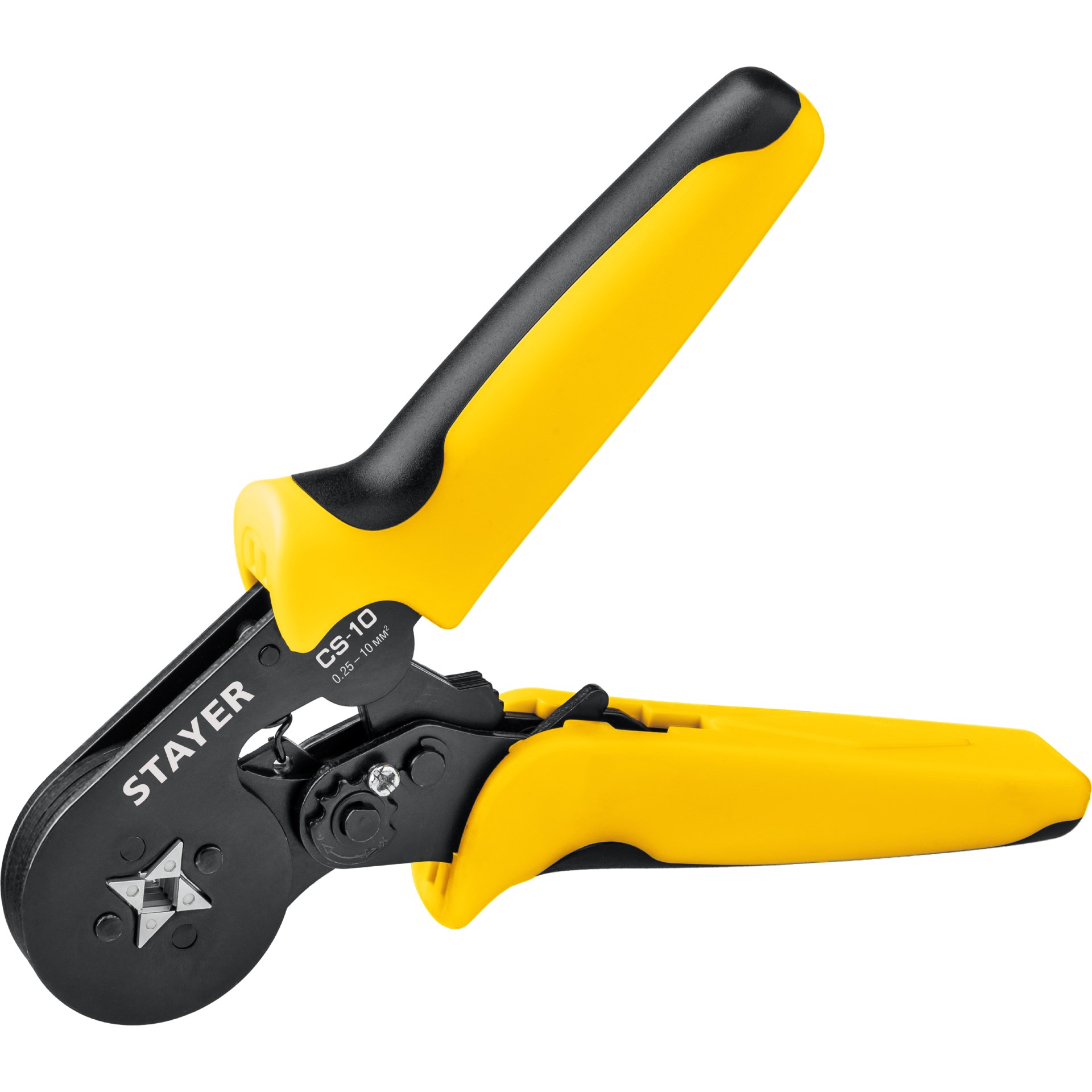 STAYER CS-10, 0.25 - 10 мм2, мультидиапазонные пресс-клещи с квадратным профилем для втулочных наконечников, Professional (44447) — фото 3