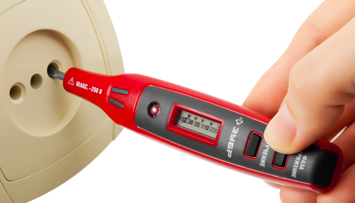 ЗУБР MX-100, DC 100 - 220 В, DC 12 - 36 В, поиск электромагнитного излучения, электрический пробник (45240) — фото 3