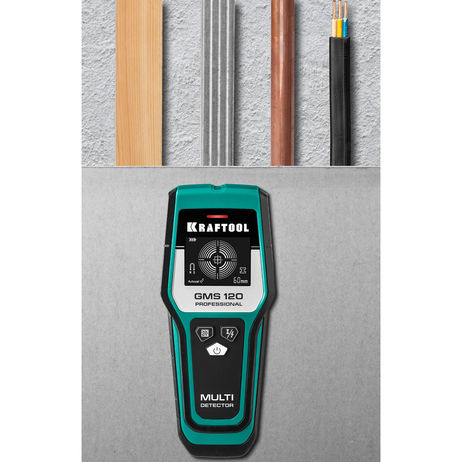KRAFTOOL GMS-120, ЖК дисплей, универсальный детектор проводки (45298) — фото 9